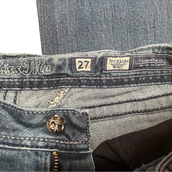 *SOLDMiss Me JP5331B4 Boot Cut Jeans with Embellished Angel Wing Pockets Size 27 - Picture 7 of 14